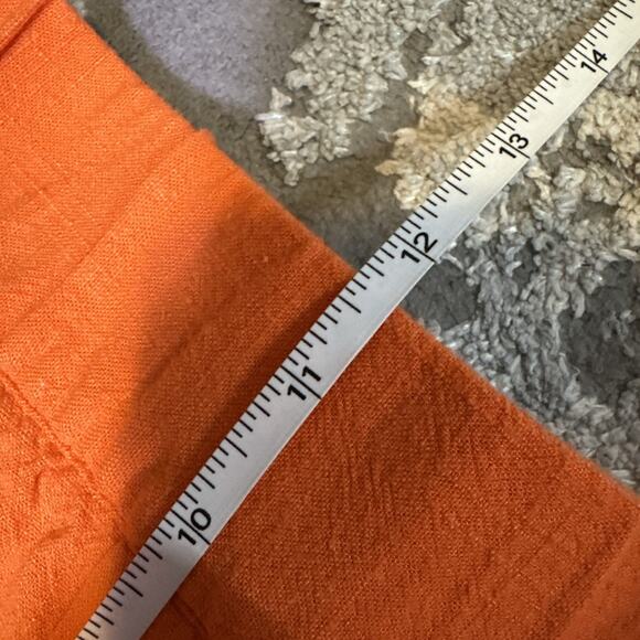 Soft Surroundings Capri Pants Womens Size Medium Orange Linen Cropped Cargo - Picture 6 of 8